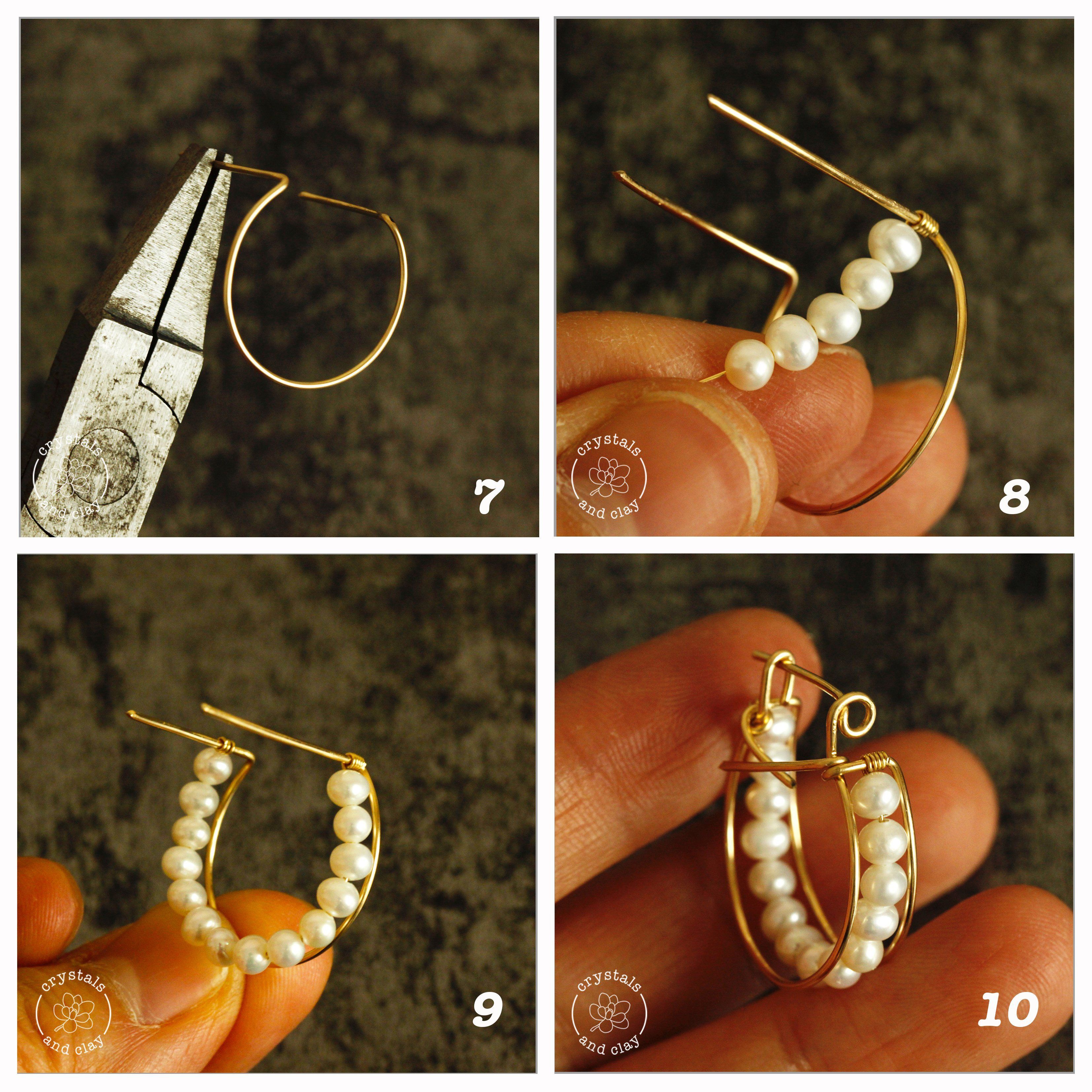 How to Make Wire Wrapped Pearl Earrings - How to Make Wire Wrapped Pearl Earrings -   19 diy Jewelry crystal ideas