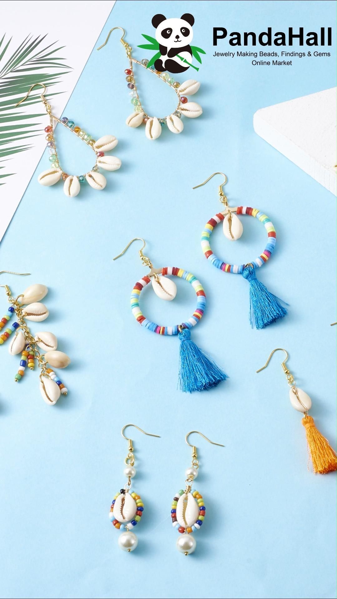 Make Summer Earrings With Cowrie Shell (4/6) - Make Summer Earrings With Cowrie Shell (4/6) -   19 diy Jewelry for teens ideas