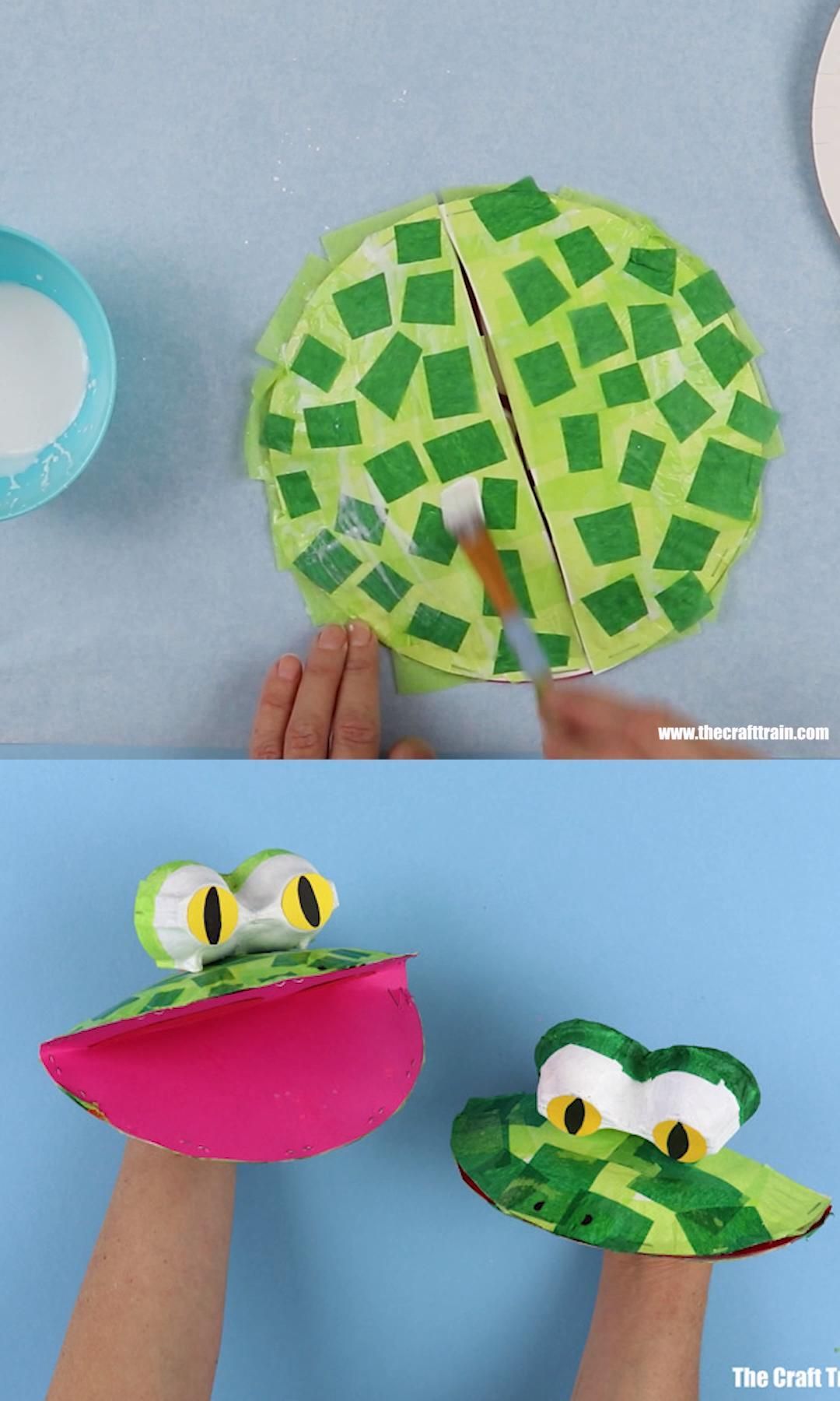 paper plate frog puppet - paper plate frog puppet -   19 diy Kids spring ideas