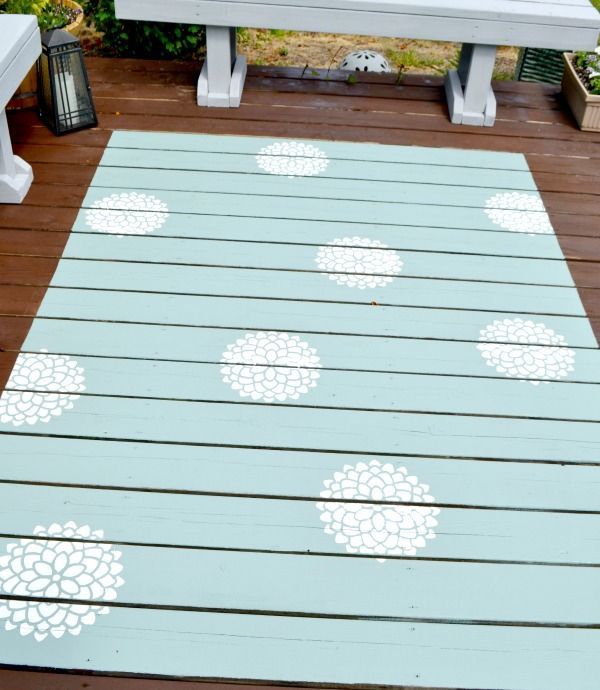 DIY: Painted Outdoor Rug - DIY: Painted Outdoor Rug -   19 diy Outdoor flooring ideas
