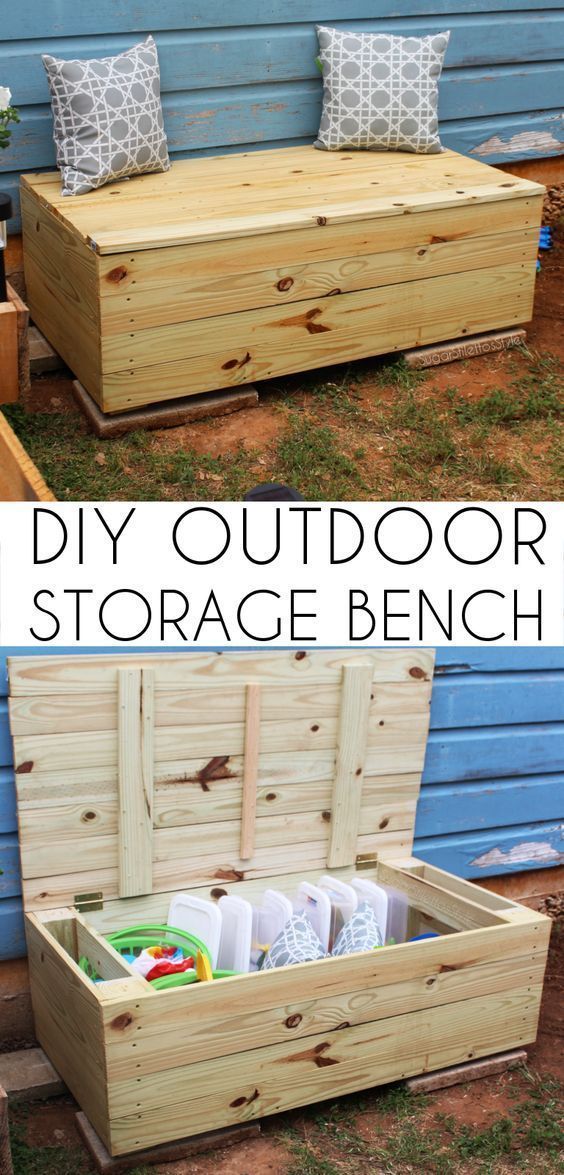 DIY Outdoor Storage Bench - DIY Outdoor Storage Bench -   diy Outdoor storage