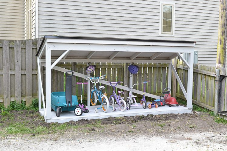 DIY Backyard Bike Storage with an Easy to Install Roof - Refresh Living - DIY Backyard Bike Storage with an Easy to Install Roof - Refresh Living -   19 diy Outdoor storage ideas
