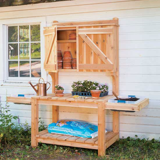 DIY Potting Bench Plans - DIY - MOTHER EARTH NEWS - DIY Potting Bench Plans - DIY - MOTHER EARTH NEWS -   19 diy Outdoor storage ideas