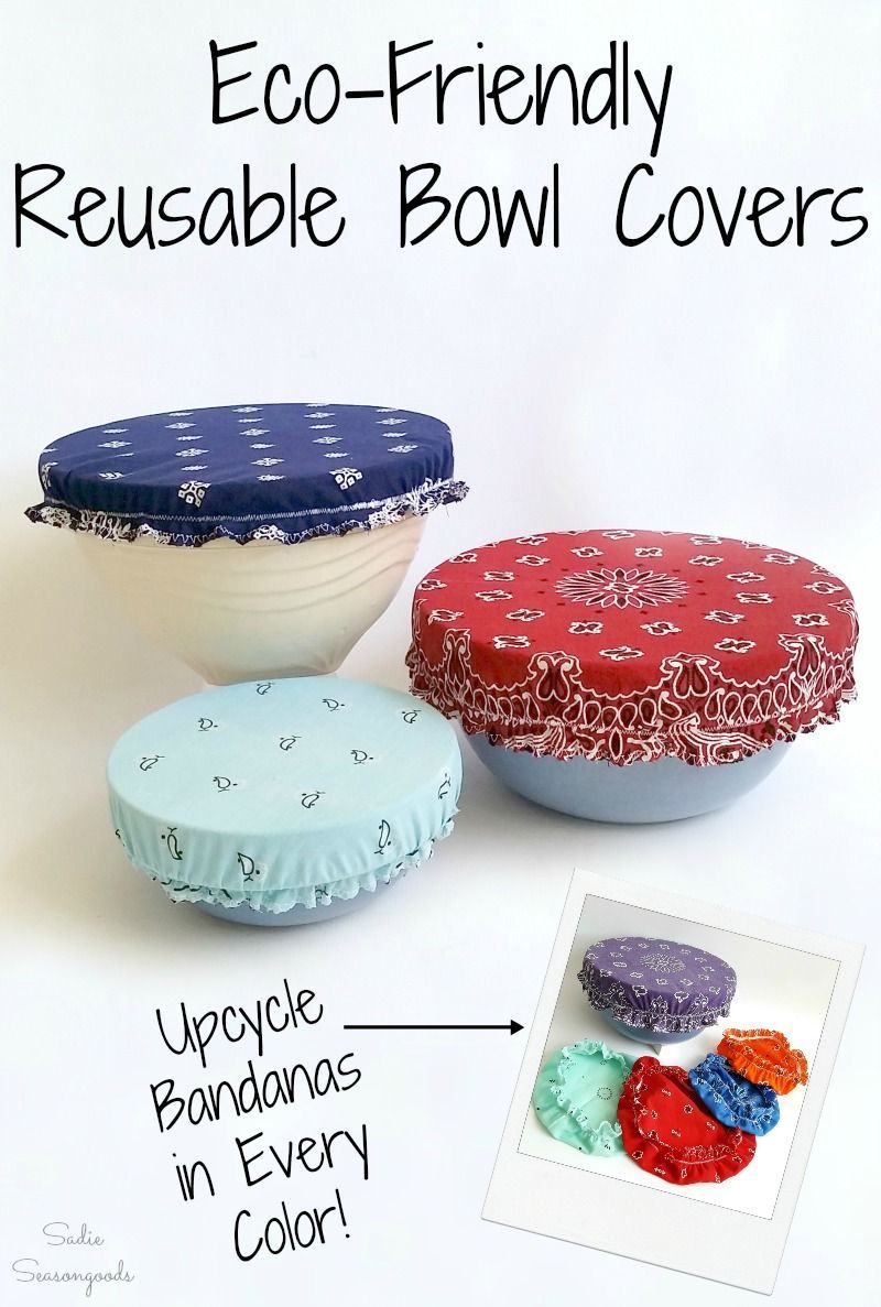 Reusable Bowl Covers with Bandana Fabric for Eco-Friendly Green Living - Reusable Bowl Covers with Bandana Fabric for Eco-Friendly Green Living -   19 diy recycle ideas