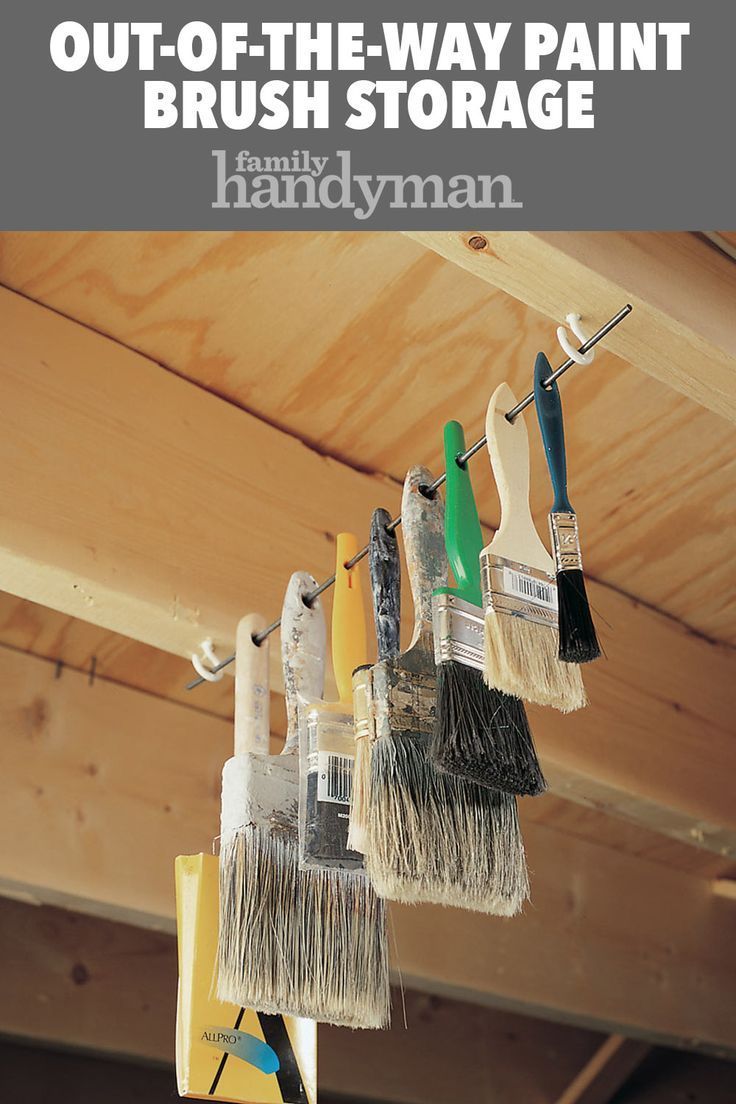 Out-Of-The-Way Paint Brush Storage | Garage workshop organization, Diy garage storage, Garage organi - Out-Of-The-Way Paint Brush Storage | Garage workshop organization, Diy garage storage, Garage organi -   19 diy Storage tools ideas