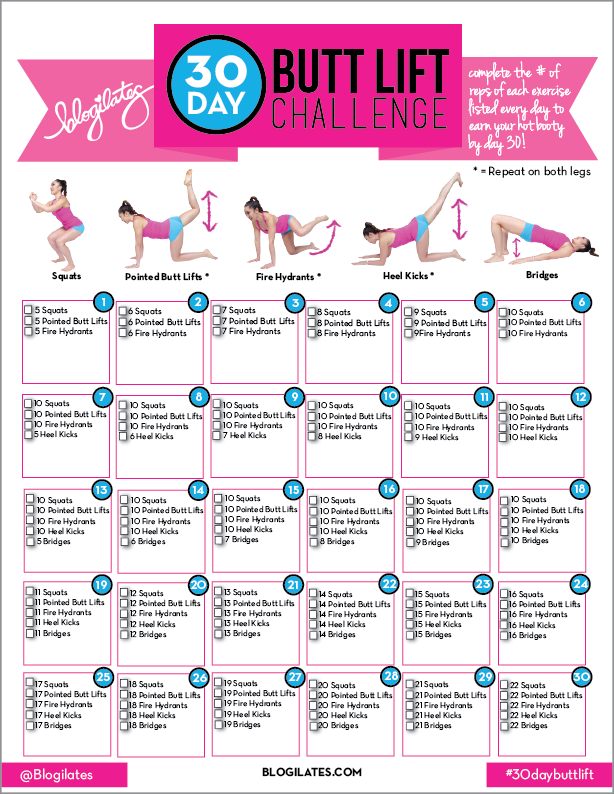 30 Day Butt Lift Challenge! – Blogilates - 30 Day Butt Lift Challenge! – Blogilates -   19 summer fitness Challenge ideas