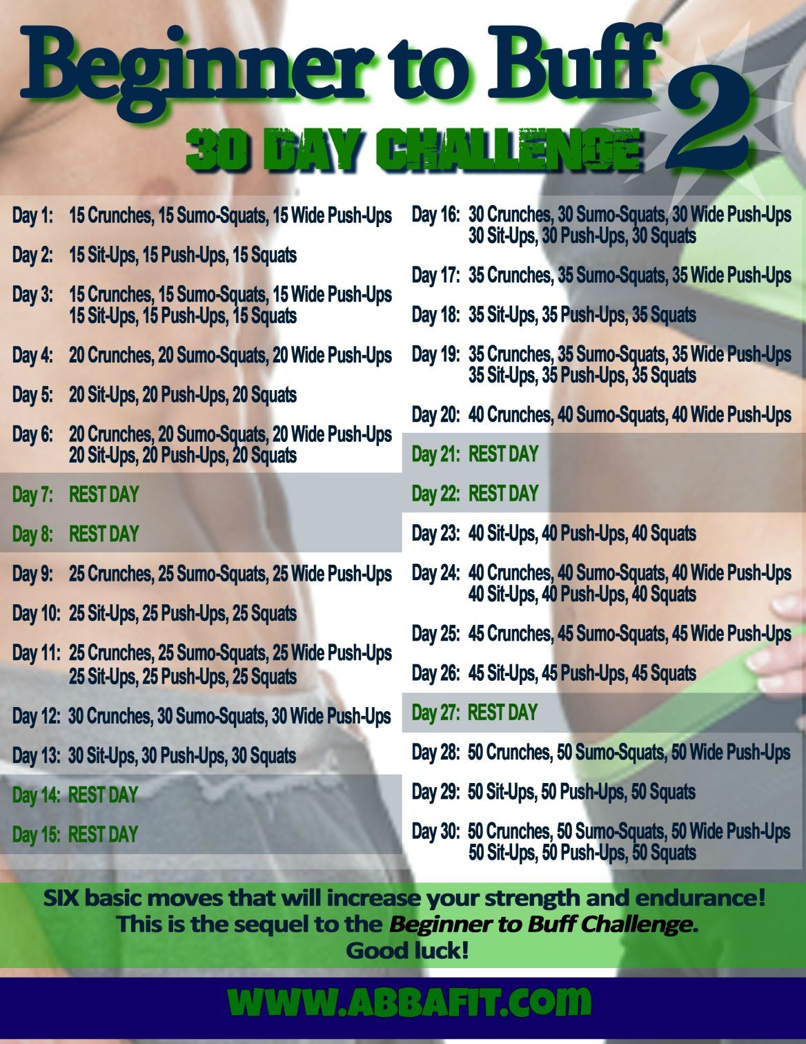 Beginner to Buff 2: 30 Day Fitness Challenge - Beginner to Buff 2: 30 Day Fitness Challenge -   19 summer fitness Challenge ideas