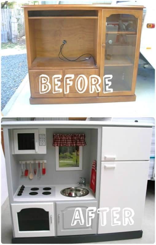 Kids Play Kitchen From Old Tv Stand - Kids Play Kitchen From Old Tv Stand -   21 diy Kids kitchen ideas