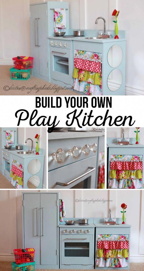 DIY Blue Play Kitchen - DIY Blue Play Kitchen -   21 diy Kids kitchen ideas