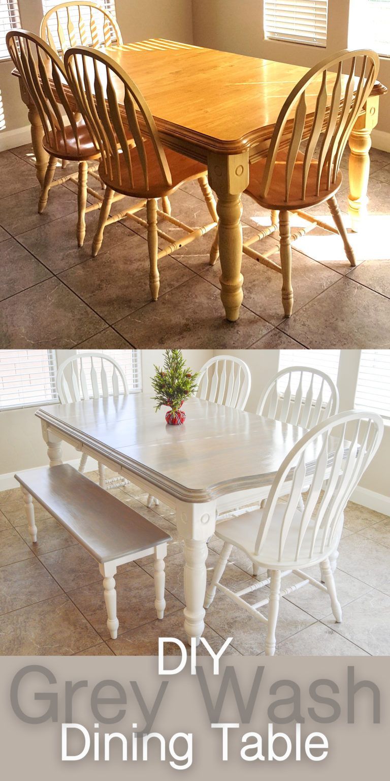 DIY Grey Paint Wash Dining Table & Chairs - The DIY Lighthouse - DIY Grey Paint Wash Dining Table & Chairs - The DIY Lighthouse -   21 diy Table upcycle ideas