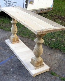 Console Table Handcrafted Unfinished Balustrade 50 x16 x 30 tall - Console Table Handcrafted Unfinished Balustrade 50 x16 x 30 tall -   21 diy Table upcycle ideas