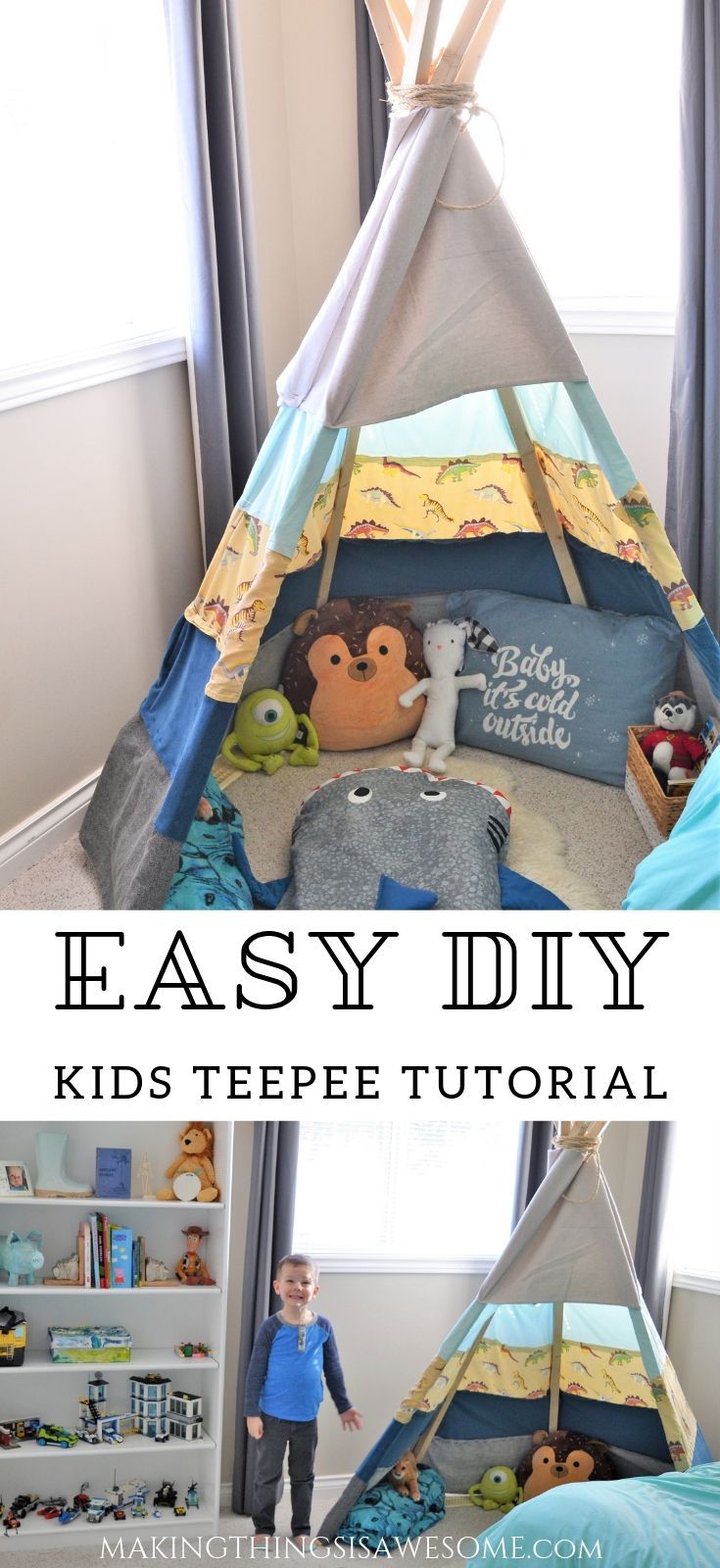 Easy DIY Kids Teepee Tutorial! - Big Enough for Adults Too! - Making Things is Awesome - Easy DIY Kids Teepee Tutorial! - Big Enough for Adults Too! - Making Things is Awesome -   24 diy Kids teepee ideas