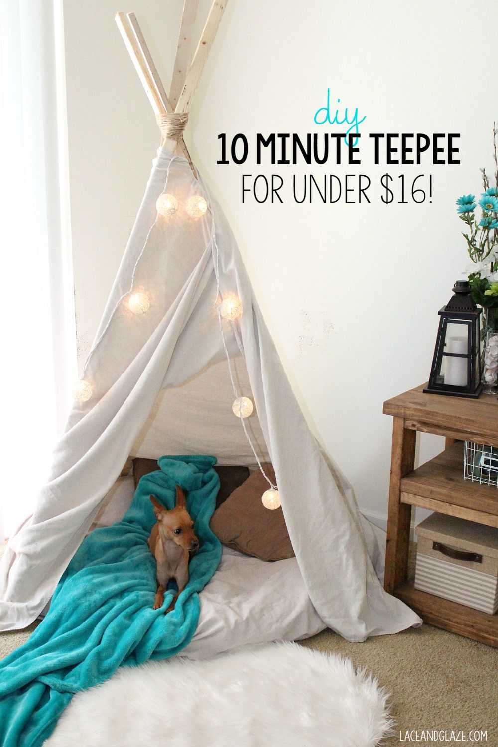 DIY 10 Minute Teepee for Under $16! | Sweet Teal - DIY 10 Minute Teepee for Under $16! | Sweet Teal -   24 diy Kids teepee ideas