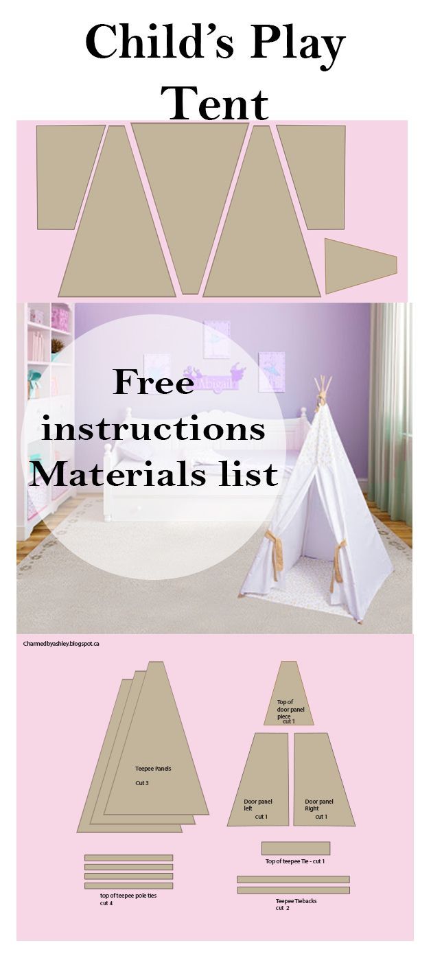 Child's #teepee instructions! Great material's list and full instruction plus video - Child's #teepee instructions! Great material's list and full instruction plus video -   24 diy Kids teepee ideas