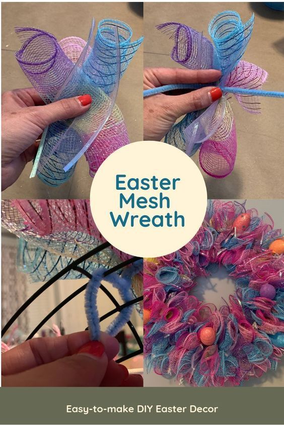 Easter Mesh Wreath DIY | My Inspiration Corner - Easter Mesh Wreath DIY | My Inspiration Corner -   25 diy Dollar Tree easter ideas