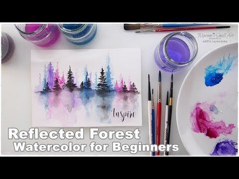 Reflected Forest Watercolor for Beginners ? Maremi's Small Art ? - Reflected Forest Watercolor for Beginners ? Maremi's Small Art ? -   16 beauty Art watercolor ideas
