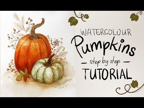 Watercolor Pumpkin Tutorial - Watercolor Pumpkin Tutorial -   16 beauty Art watercolor ideas