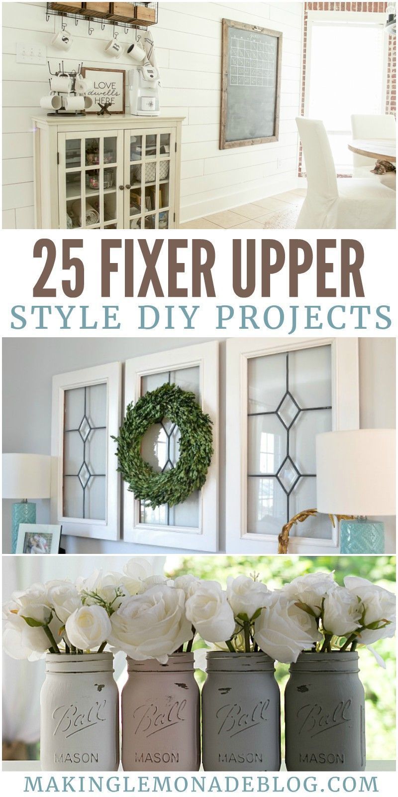 25 Fixer Upper Style DIY Projects - 25 Fixer Upper Style DIY Projects -   16 farmhouse wall decorations joanna gaines ideas