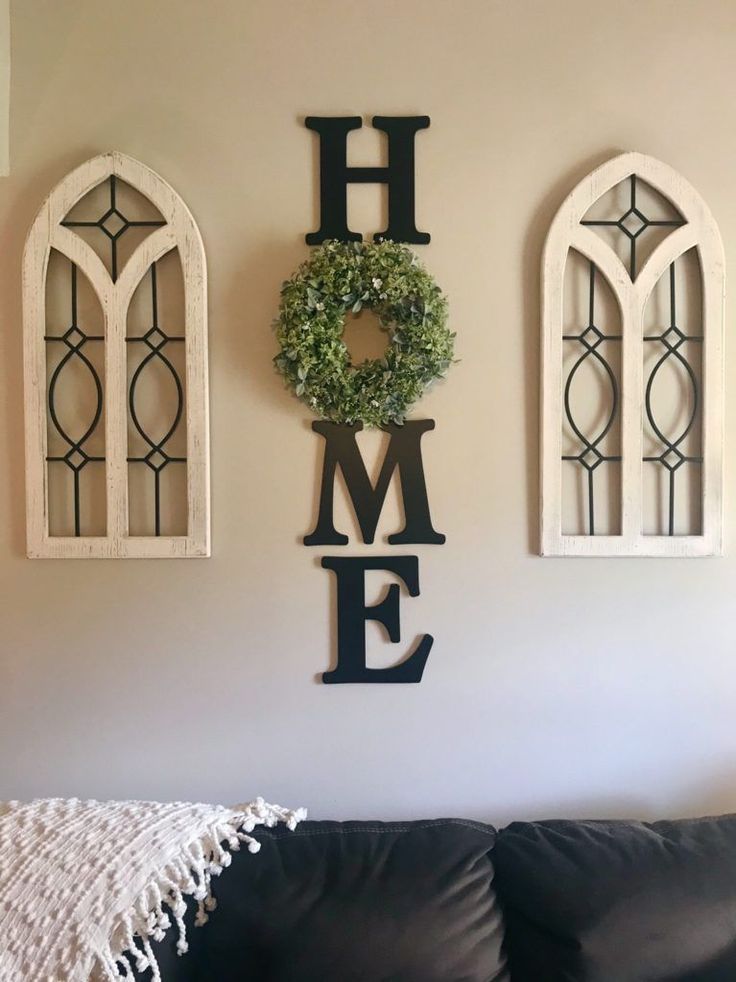 DIY Home Letters With Wreath - DIY Home Letters With Wreath -   16 farmhouse wall decorations joanna gaines ideas