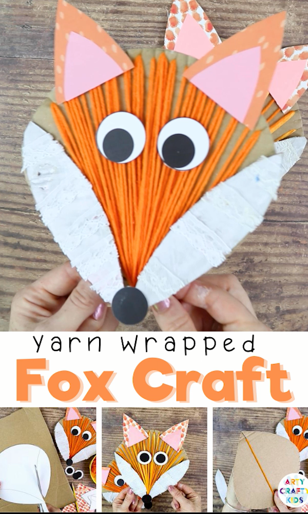 Yarn Wrapped Fox Craft - Yarn Wrapped Fox Craft -   16 thanksgiving crafts for kids easy ideas