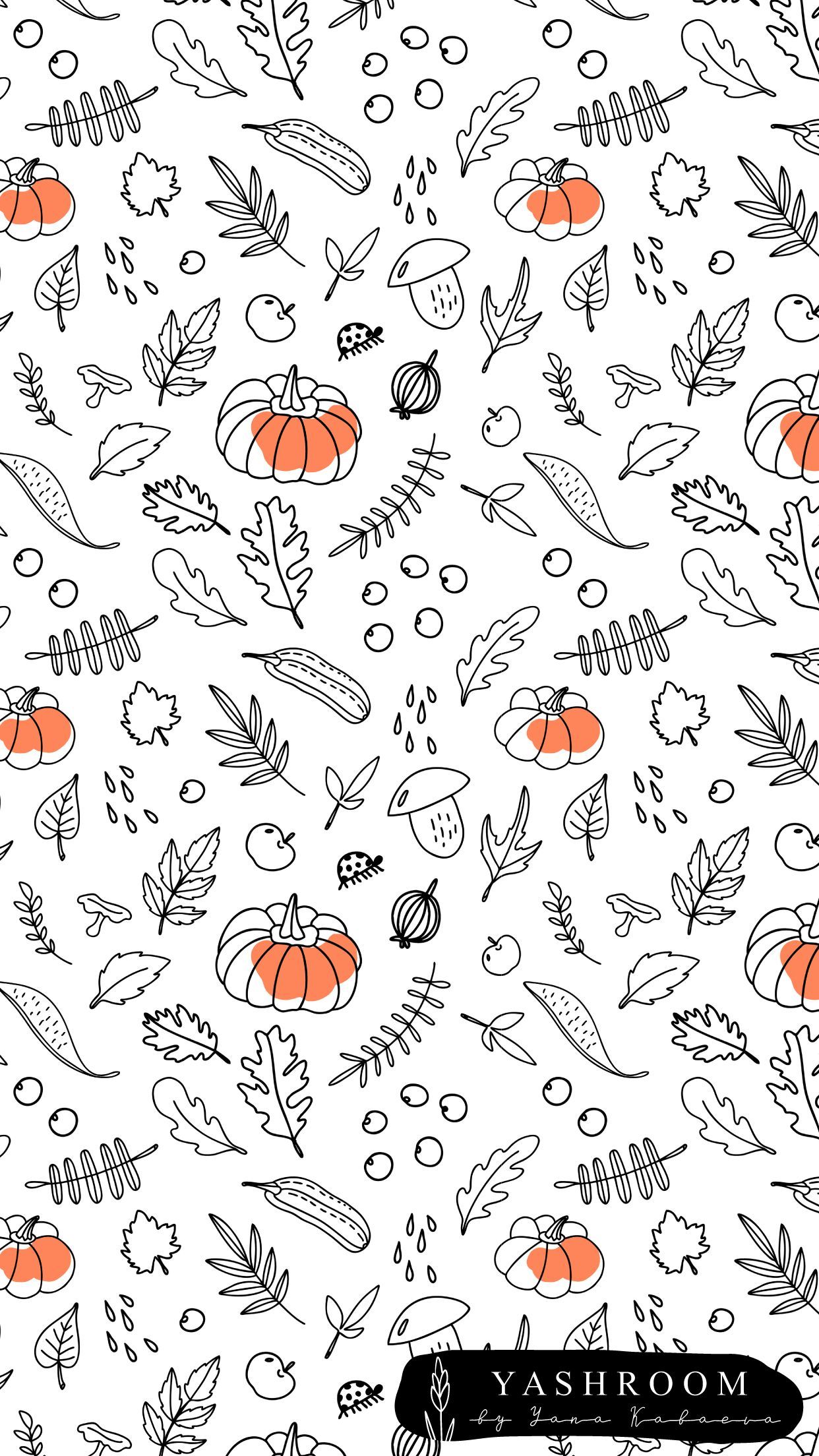 Colorful fabrics digitally printed by Spoonflower - autumn pumpkin - Colorful fabrics digitally printed by Spoonflower - autumn pumpkin -   16 thanksgiving wallpapers aesthetic ideas