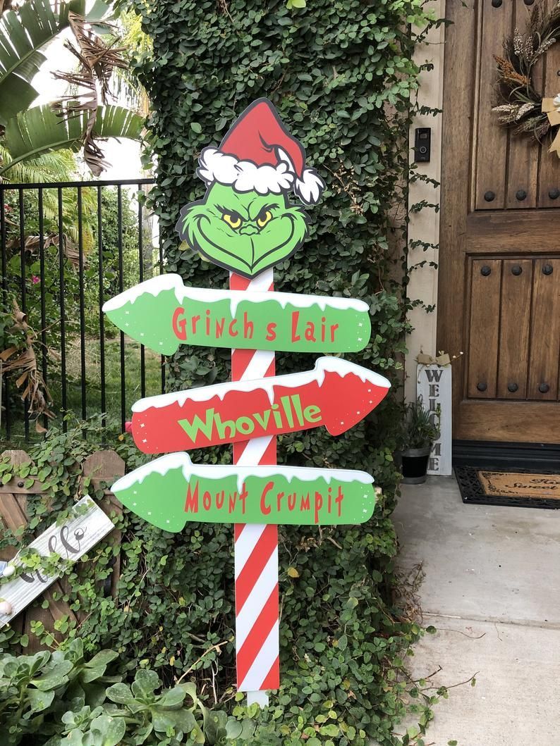 Christmas yard decorations grinch direction yard cutout sign decoration - Christmas yard decorations grinch direction yard cutout sign decoration -   18 christmas decorations outdoor ideas