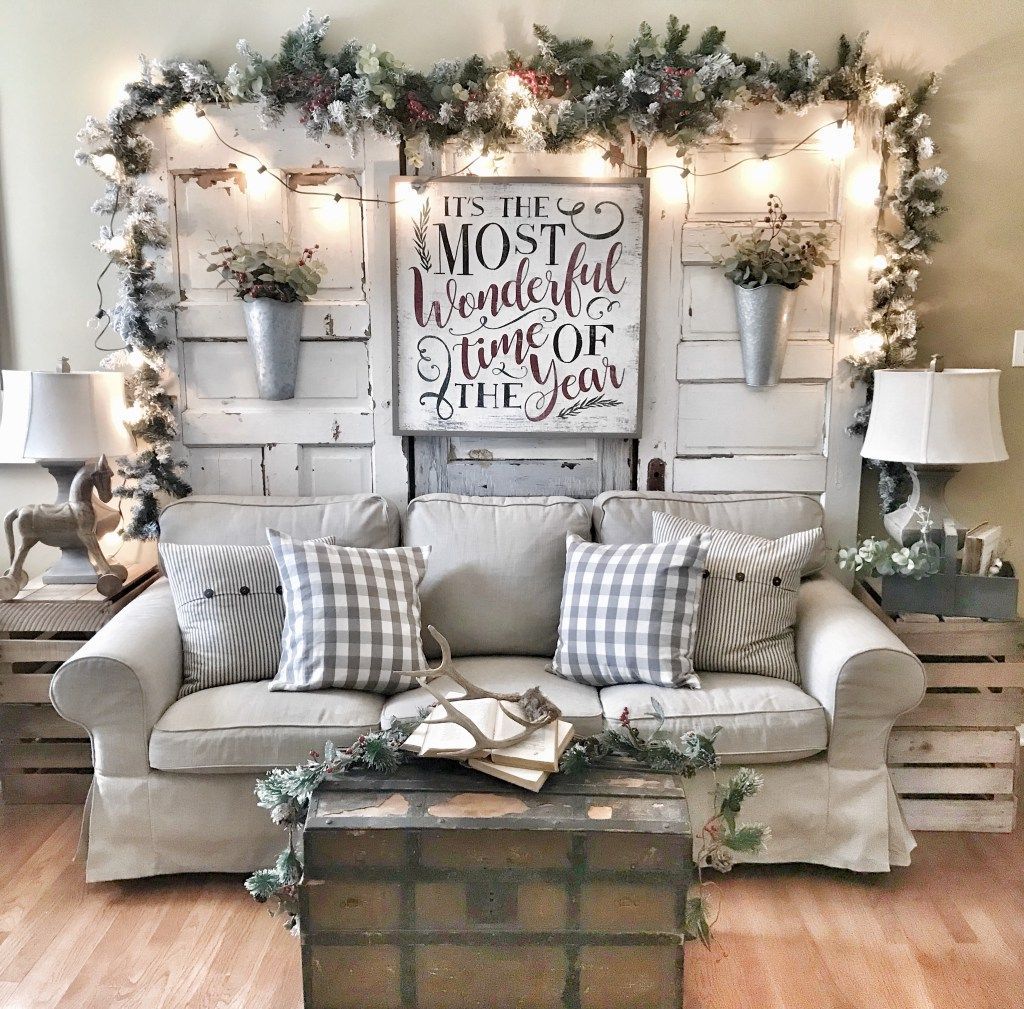 Deck the Blogs- A Christmas Home Tour | Bless This Nest - Deck the Blogs- A Christmas Home Tour | Bless This Nest -   18 christmas living room decorations farmhouse style ideas