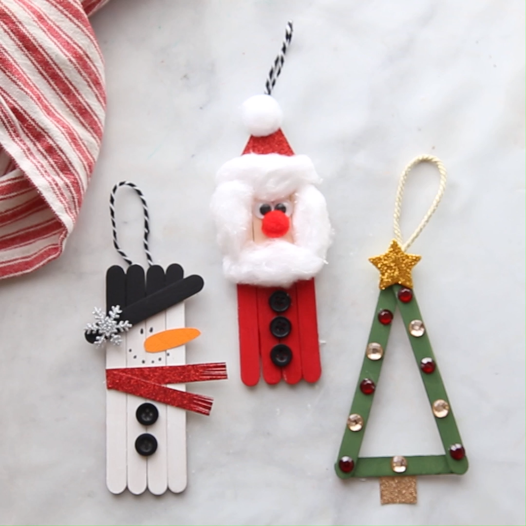 Popsicle Stick Christmas Ornaments - Popsicle Stick Christmas Ornaments -   18 christmas tree decorations diy ideas