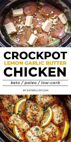 Crock Pot Lemon Garlic Butter Chicken - Crock Pot Lemon Garlic Butter Chicken -   18 dinner recipes chicken crockpot ideas