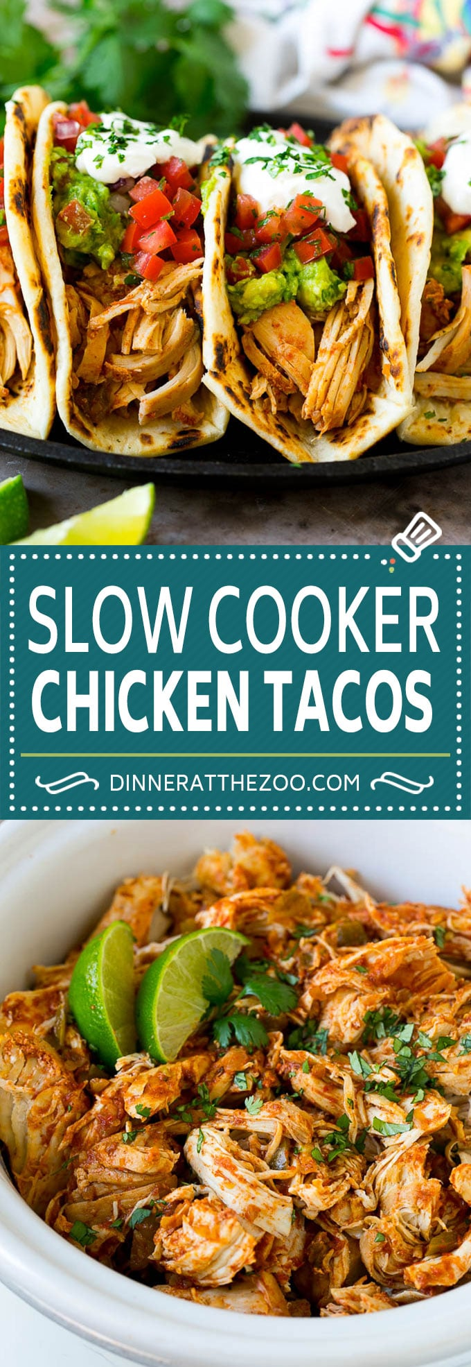 Slow Cooker Chicken Tacos - Dinner at the Zoo - Slow Cooker Chicken Tacos - Dinner at the Zoo -   18 dinner recipes chicken crockpot ideas