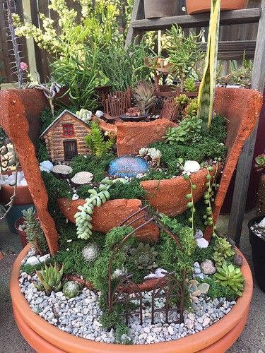 Succulent fairy garden - Succulent fairy garden -   18 diy Garden pot ideas