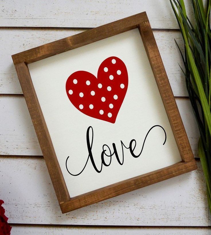Love Sign-Wood Heart Sign-Valentines Day Decorations-Wood Framed Sign-Farmhouse Decor-Rustic Valenti - Love Sign-Wood Heart Sign-Valentines Day Decorations-Wood Framed Sign-Farmhouse Decor-Rustic Valenti -   18 diy valentines decorations farmhouse ideas