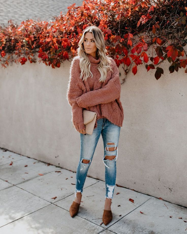 Adirondack Fuzzy Cowl Neck Sweater - Chestnut - Adirondack Fuzzy Cowl Neck Sweater - Chestnut -   18 fall fitness Outfits ideas