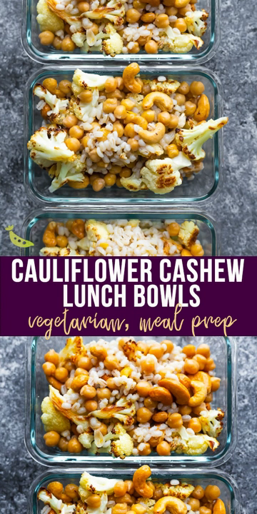 Cauliflower Cashew Lunch Bowls - Cauliflower Cashew Lunch Bowls -   18 meal prep recipes vegetarian fitness ideas