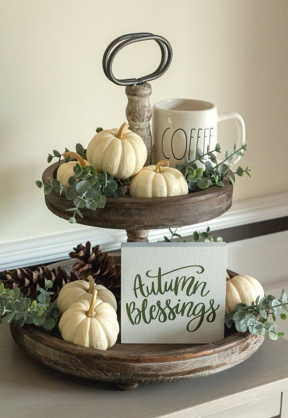 Tiered Tray Sign-Fall Home Decor-Autumn Blessing Mini Sign-Autumn Gifts-Housewarming Gift-Thanksgivi - Tiered Tray Sign-Fall Home Decor-Autumn Blessing Mini Sign-Autumn Gifts-Housewarming Gift-Thanksgivi -   18 thanksgiving decorations for home ideas