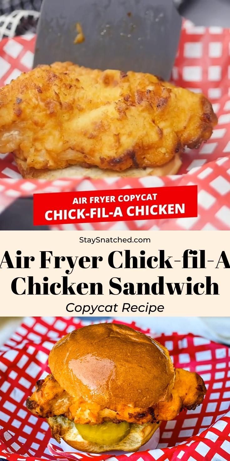 Air Fryer Chicken Sandwich (Chick-fil-A Copycat - Air Fryer Chicken Sandwich (Chick-fil-A Copycat -   19 air fryer recipes chicken whole ideas