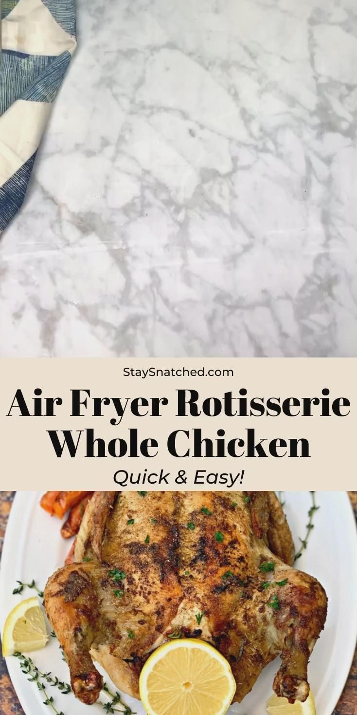 Easy Air Fryer Rotisserie Roasted Whole Chicken - Easy Air Fryer Rotisserie Roasted Whole Chicken -   19 air fryer recipes chicken whole ideas