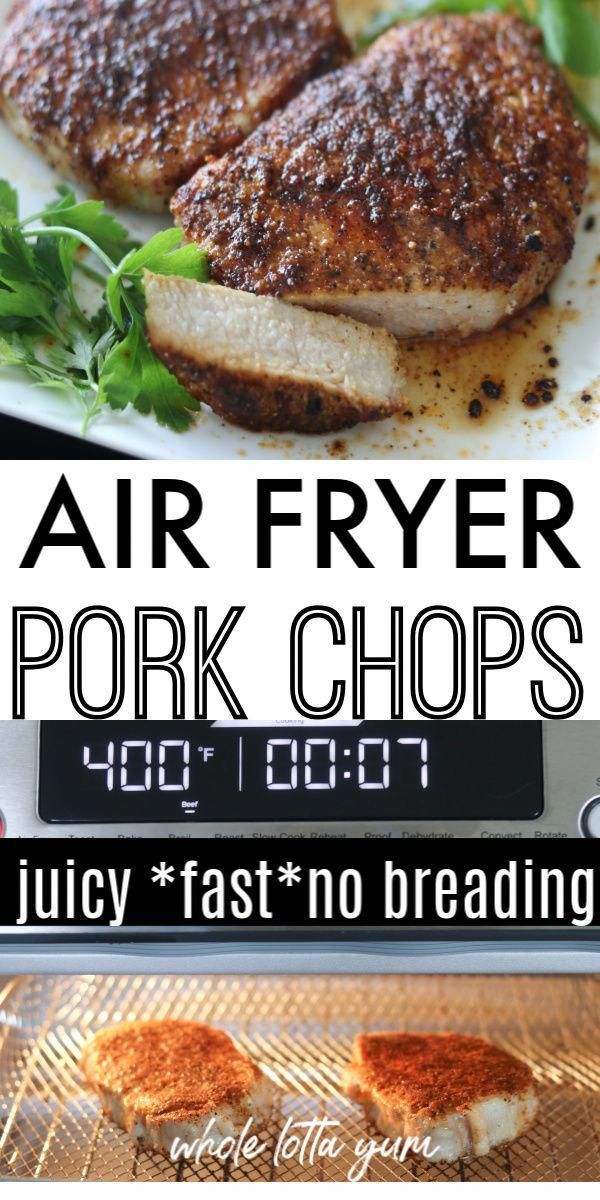 JUICY Air Fryer Pork Chops Recipe with Rub YUM! - Whole Lotta Yum - JUICY Air Fryer Pork Chops Recipe with Rub YUM! - Whole Lotta Yum -   19 air fryer recipes healthy dinners pork ideas