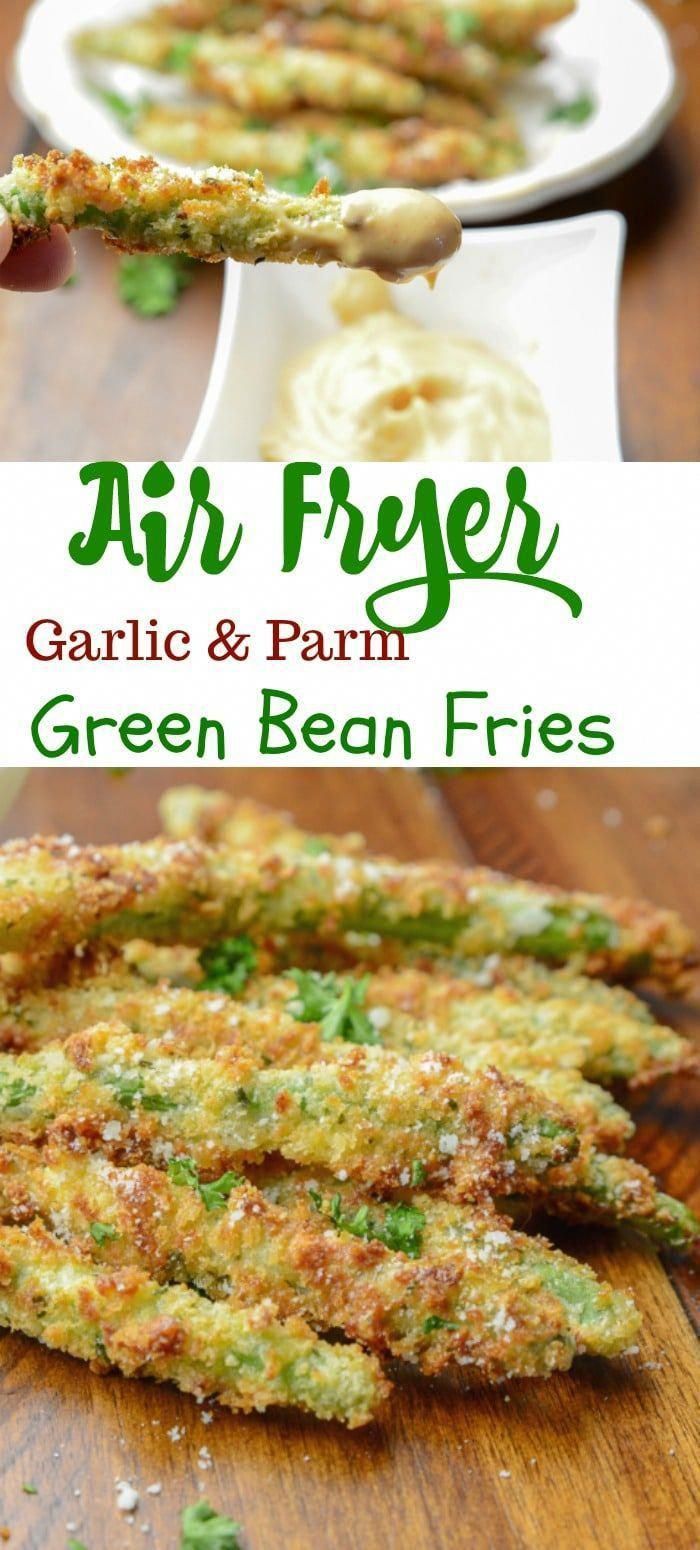 Air Fryer Garlic and Parm Green Bean Fries - Air Fryer Garlic and Parm Green Bean Fries -   19 air fryer recipes healthy vegetables ideas