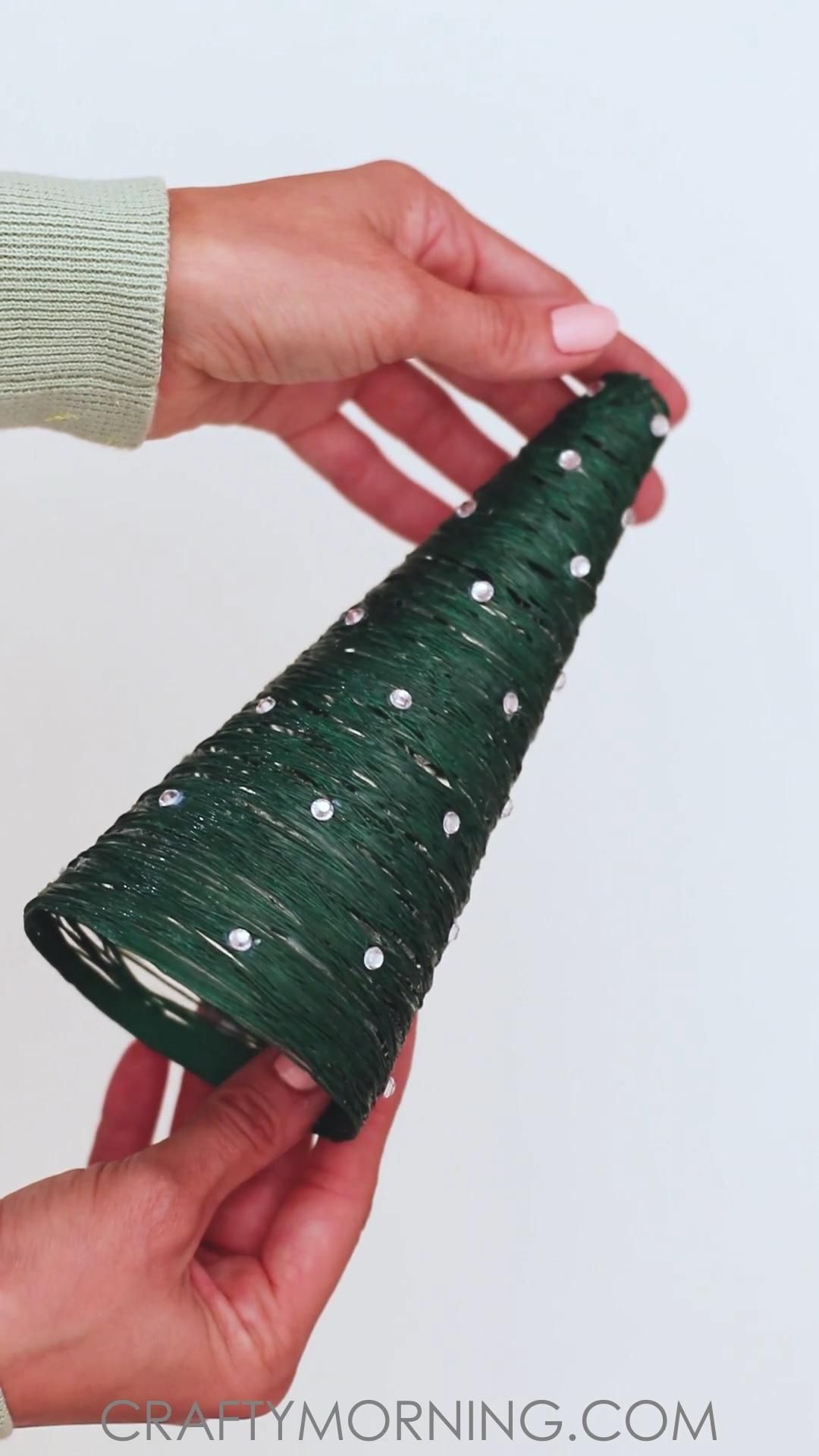 3D Christmas Tree Cones using Crochet Thread - 3D Christmas Tree Cones using Crochet Thread -   19 christmas decor diy kids ideas