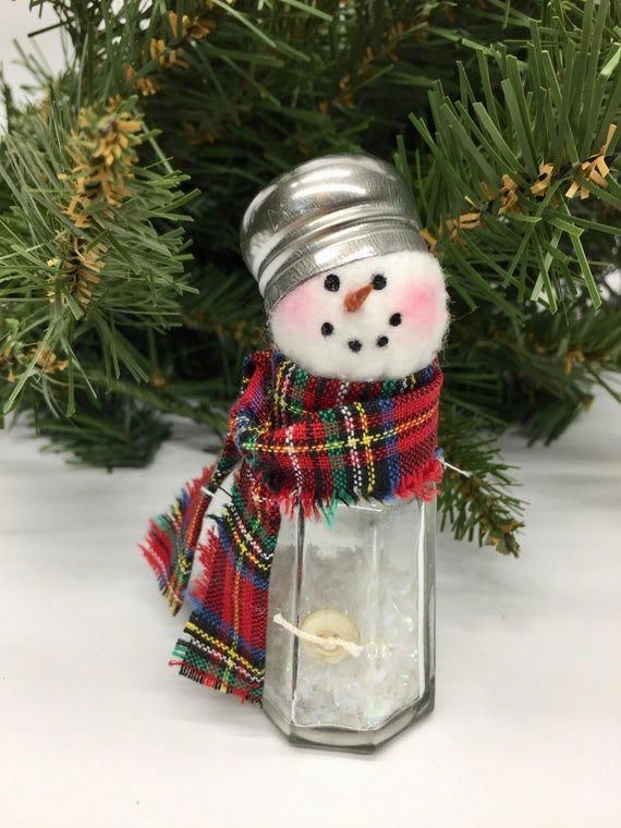 Salt Shaker Snowman | Christmas decoration | Winter decoration | Glass Snowman | Snowman decor | - Salt Shaker Snowman | Christmas decoration | Winter decoration | Glass Snowman | Snowman decor | -   19 christmas decor diy kids ideas