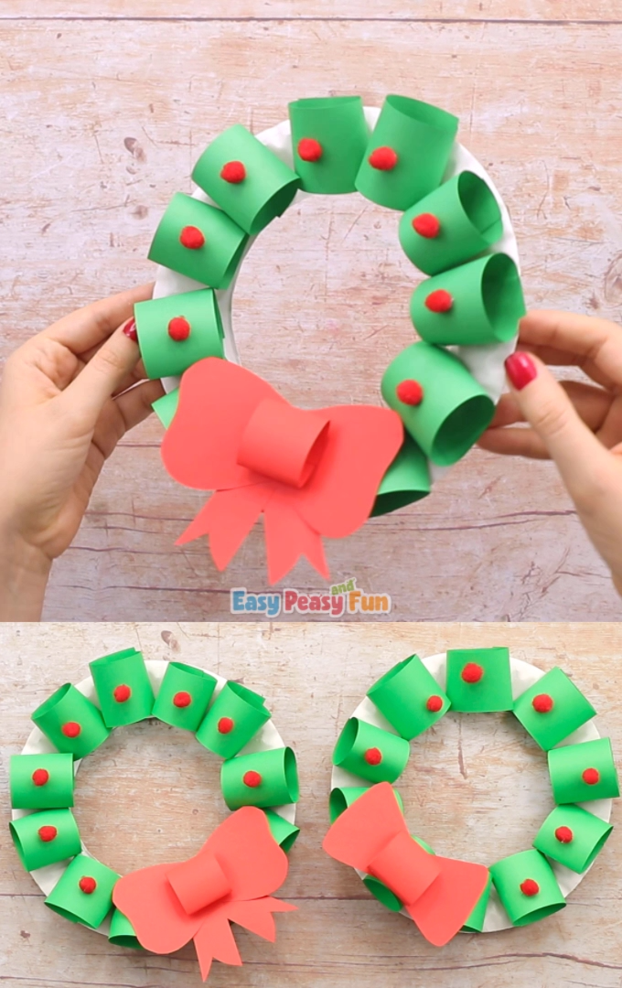 Paper Plate Christmas Wreath Craft - Paper Plate Christmas Wreath Craft -   19 christmas decor diy kids ideas