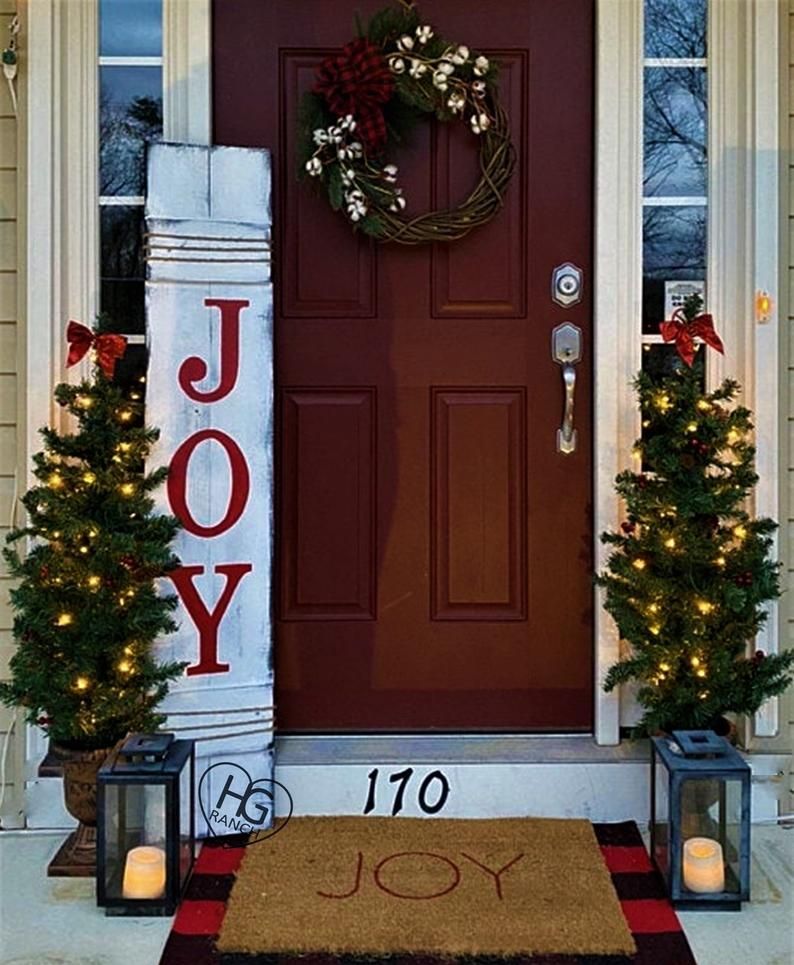 Happy Fall Y'All Reversible JOY Fall Christmas Porch Sign 5' Hand Painted ~ Large Rustic Fall Winter Wood - Happy Fall Y'All Reversible JOY Fall Christmas Porch Sign 5' Hand Painted ~ Large Rustic Fall Winter Wood -   19 christmas decor outdoor lights ideas