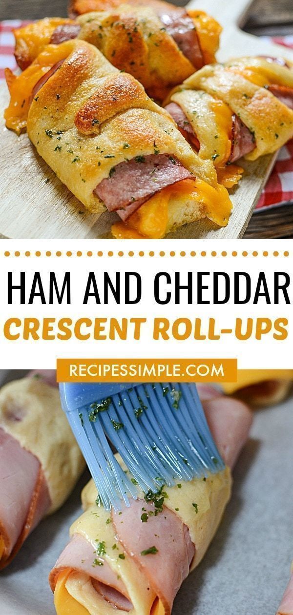 Ham And Cheddar Crescent Roll-Ups - Ham And Cheddar Crescent Roll-Ups -   19 dinner recipes ideas