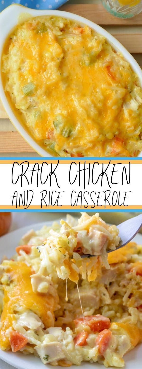 Cheesy Crack Chicken and Rice Casserole Recipe - Cheesy Crack Chicken and Rice Casserole Recipe -   19 dinner recipes ideas