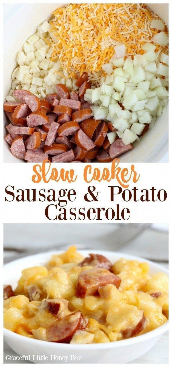 Slow Cooker Sausage and Potato Casserole - Slow Cooker Sausage and Potato Casserole -   19 dinner recipes ideas