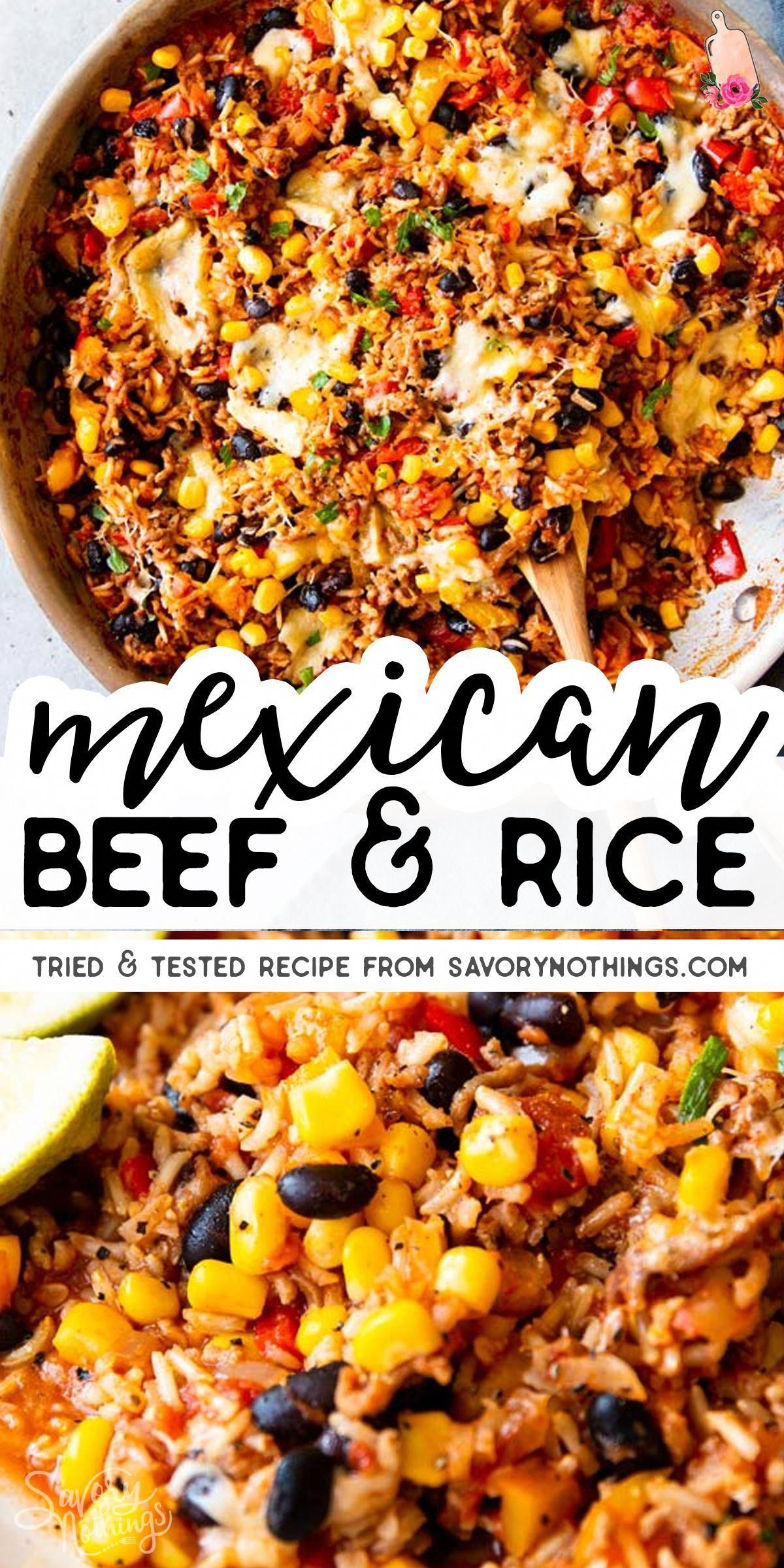 One Pot Mexican Beef and Rice Skillet - One Pot Mexican Beef and Rice Skillet -   19 dinner recipes with ground beef healthy ideas