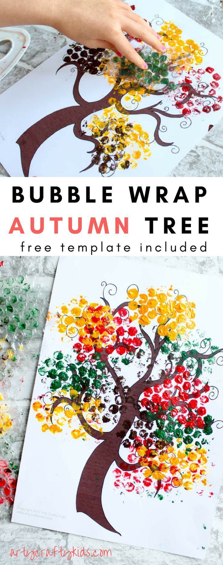 Bubble Wrap Autumn Tree Craft - Bubble Wrap Autumn Tree Craft -   19 diy Kids autumn ideas