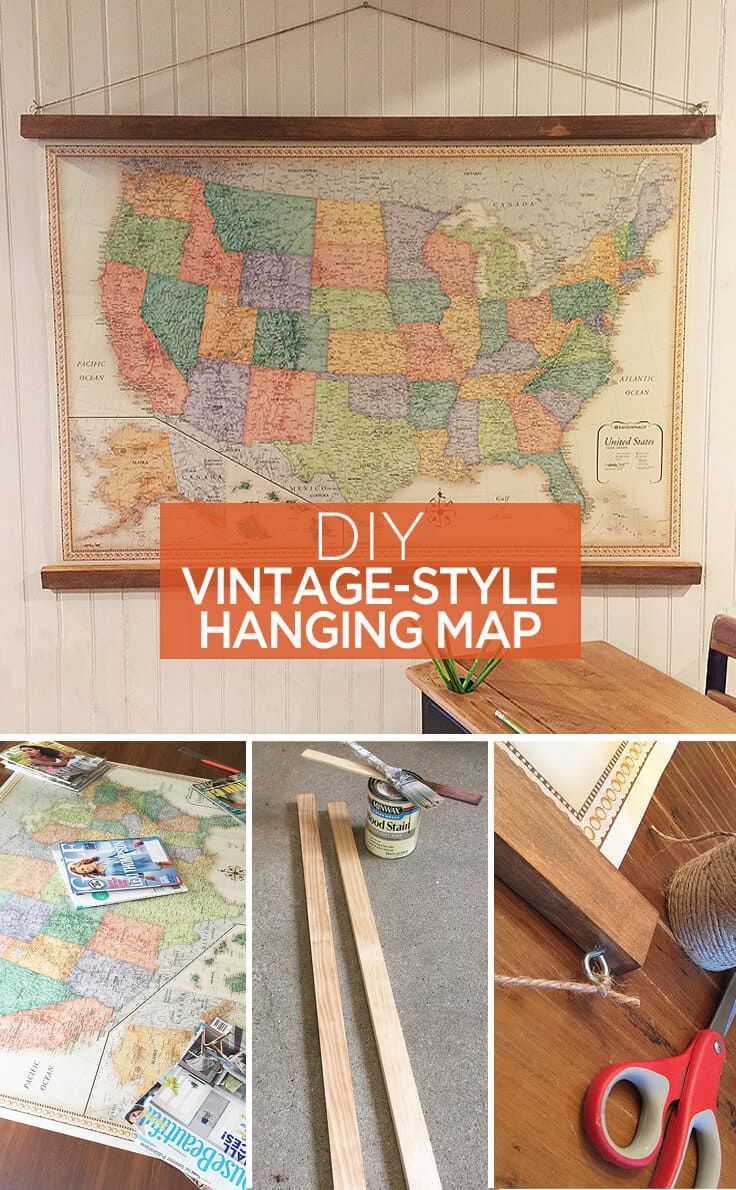 Vintage-Style Hanging Map: An Easy DIY Decor Idea - Vintage-Style Hanging Map: An Easy DIY Decor Idea -   19 diy projects to try home decor wall art ideas