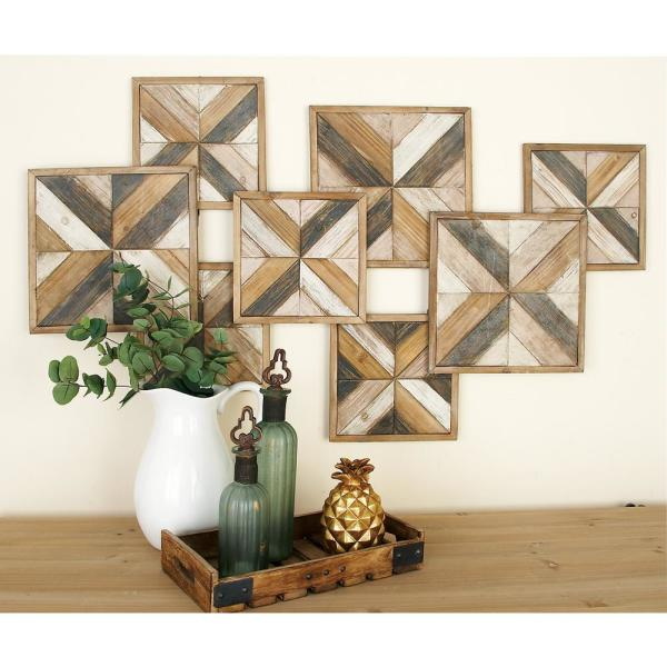 LITTON LANE Rustic Brown Wooden Herringbone Panel Wall Decor, Brown/Tan - LITTON LANE Rustic Brown Wooden Herringbone Panel Wall Decor, Brown/Tan -   19 diy projects to try home decor wall art ideas